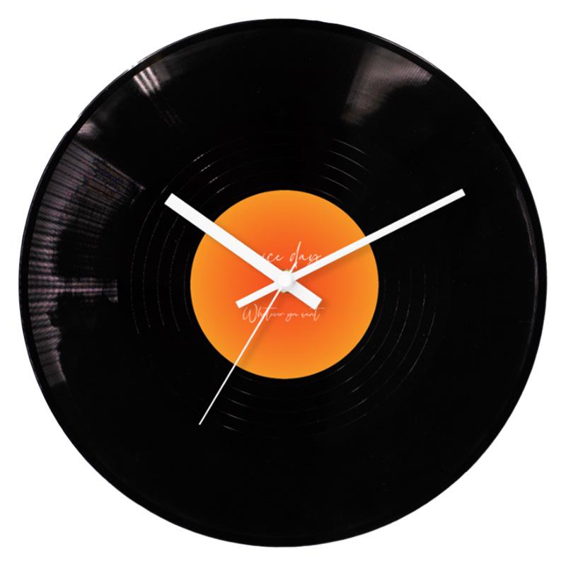 Sonnenuntergang Schallplatten Wanduhr Hochwertiges Ornament Haus Retro Uhr Ständer DIY Uhr Café Wohnzimmer Atmosphäre Dekoration