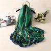 Peacock Print Silk Scarf: Soft, Trendy, and Sun-Protective for Spring/Summer