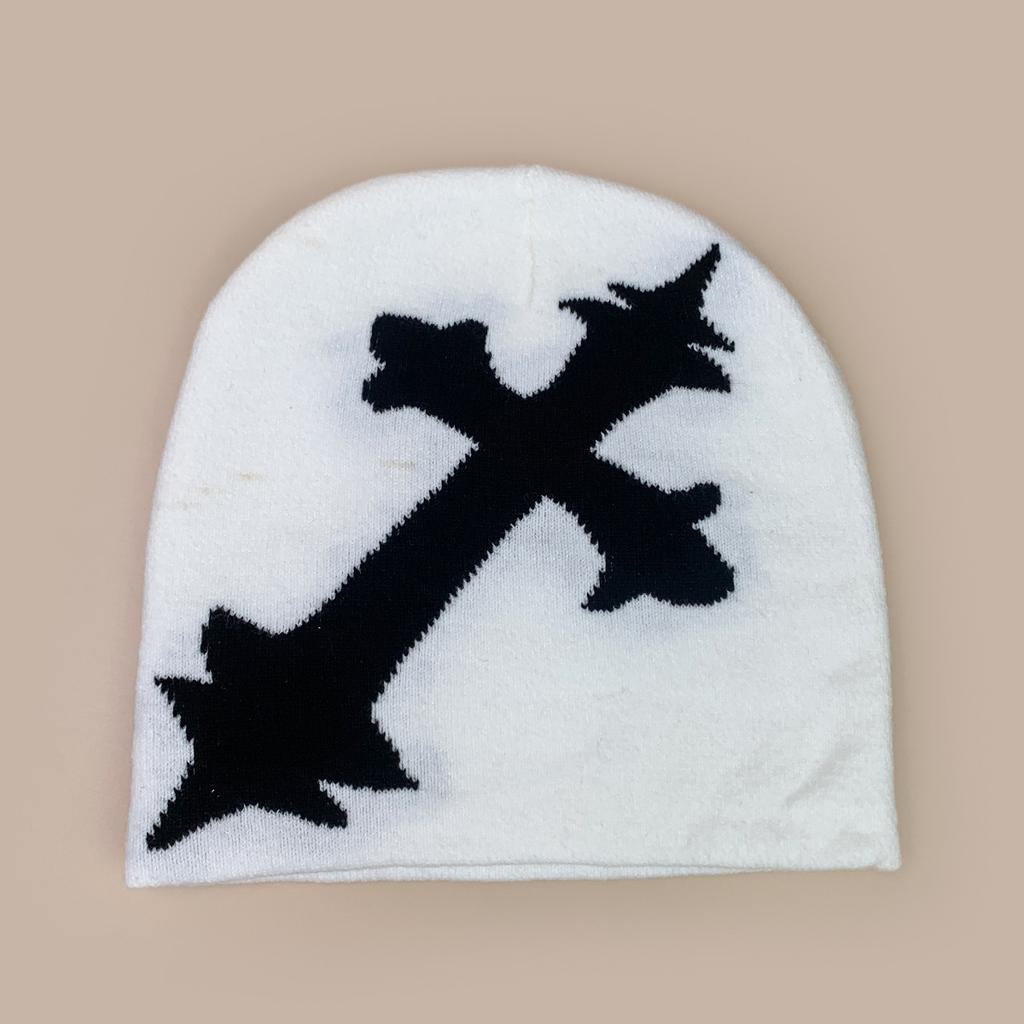 Autumn and Winter Design Cross Jacquard Knitted Hat Men and Women Warm Personality Simple Street Cold Hat Pullover Hat