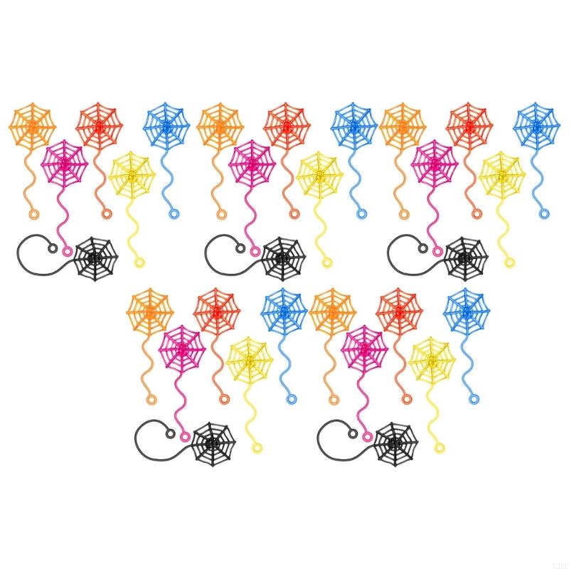 30Pcs Flexible Spiderweb Decorations Halloween Party Gift Bag Fillers For Kids X3UC China Mainland
