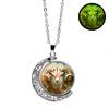 Luminous Twelve Constellations Double Sided Rotating Moon Women's Jewelry Friendship Perfect Gift Pendant Necklace