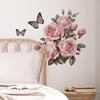 Romantic Rose Butterfly Bedroom Porch Beautify Decorative Wall Stickers Self-adhesive
