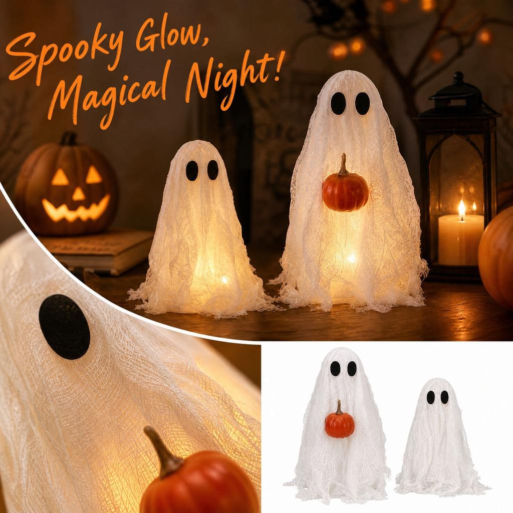 Halloween Party Decorations Witch Pumpkin Colored Mesh Figurines for Festive Home Decor