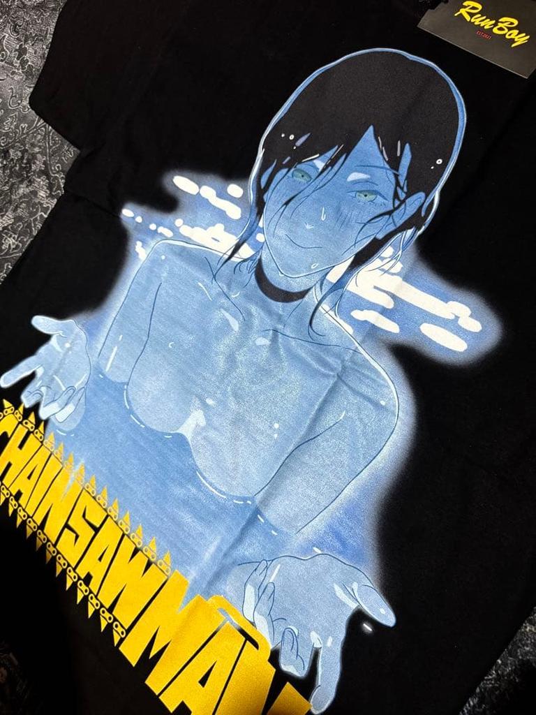 [USED] Chainsaw Man Reze Denji Anime T-shirt XL Black