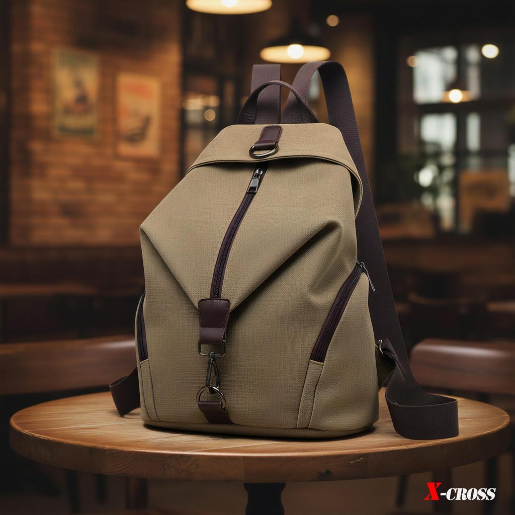 Cross Stylish and Perfect for Casual and Simple Design with Side Compact Zipper Basic Design for Outdoor and Everyday Made of This Stylish Backpack Is