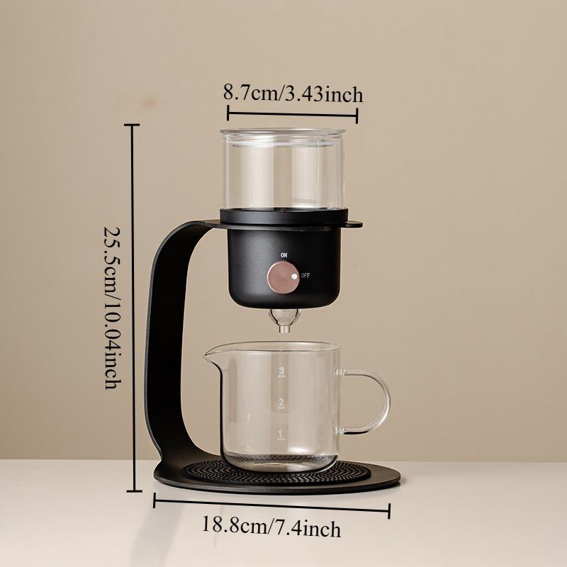 Semi-Automatic Glass Tea Set Magnetic Infuser Teapot with Holder One-Button Pouring Tea Maker for Gongfu Tea Ceremony чёрный