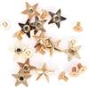 50 Set Star Studs, 14mm Chicago Screws Rivet Studs for DIY Clothes Shoes Purse Decoration(Golden)