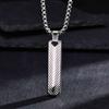 Vnox Mens Silver Color Bar Necklaces, Geometric Stainless Steel Pendant with Box Chain, Minimalst Metal Jewelry Gift for Him
