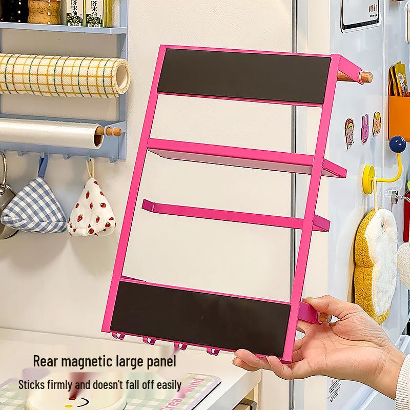 Magnetyczny Stojak do Przechowywania na Lodówkę Dopamina & Uchwyt na Folie z Emaliowaną Tablicą