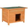Hundehütte für den Außenbereich, Hundehütte aus Holz mit aufklappbarem Bitumendach, Wasserdichte Hundehöhle mit erhöhtem Boden für kleine Hunde, Gelb