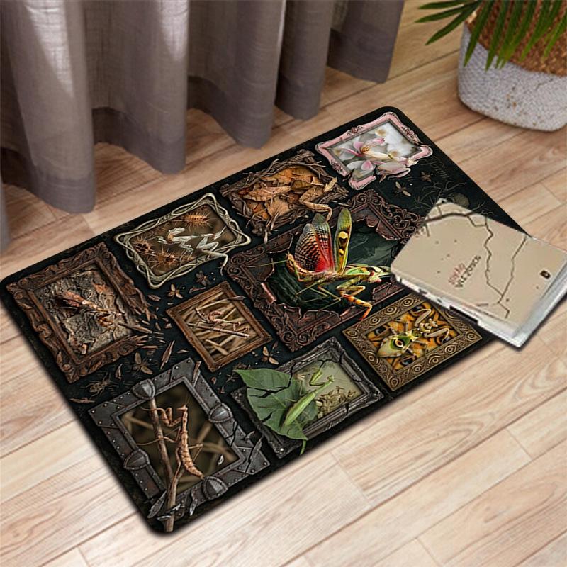 Insect Collage Pattern Rug Floor Mat for Living Room or Bedroom Soft and Comfortable Carpet a Gift for Birthday and Holiday.