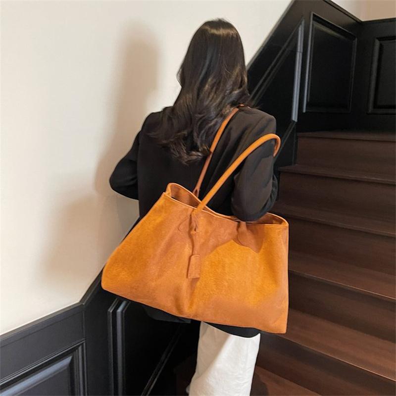 Yogodlns Women Vintage Tote Bag Solid Color Shoulder Bag Large Capacity Handbag Commute Satchel Bag for Work Travel Shopping