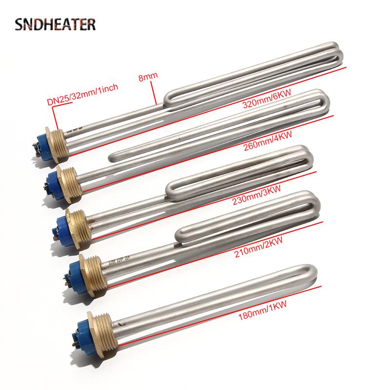 SNDHEATER G1 NPT Copper Thread 110V 220V 380V Immersion Water Heating Element 1KW-6KW Folded Tube Solar Underwater Heater Boiler
