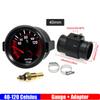 Manómetro de Temperatura del Agua de 2" 52 mm 40-120℃ Medidor de Temperatura del Agua+Sensor de Tubo de Unión de Temperatura del Agua Adaptador de Manguera de 26-40 mm para Coche de Gasolina 12V