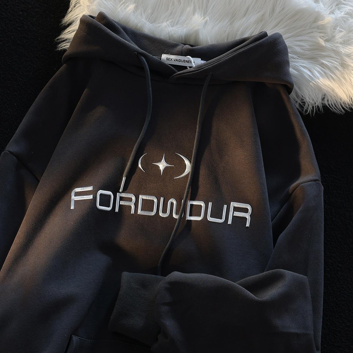 

Плюс размер Женская ретро-печатная плюшевая толстая толстовка с капюшоном с длинным рукавом Повседневная свободная толстовка для пары 2XL