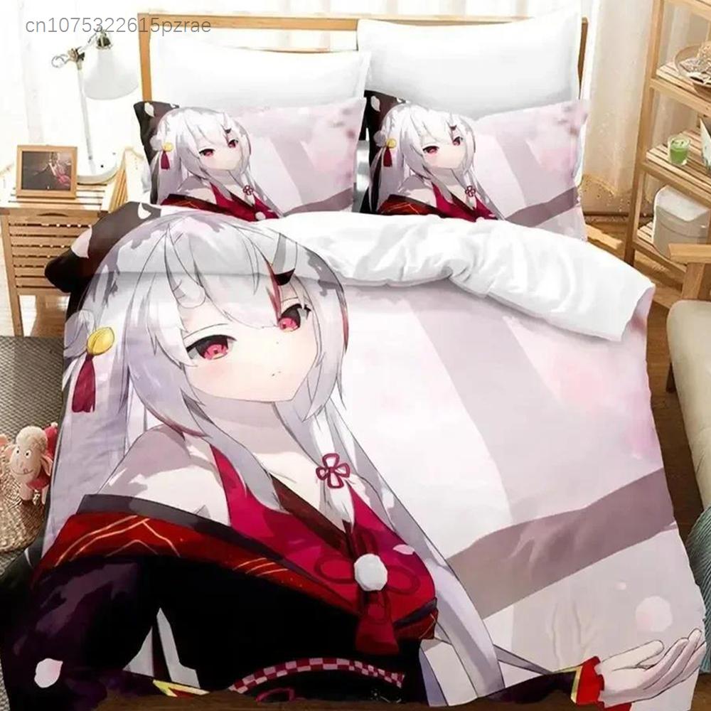 3D Print Anime Nakiri Ayame Bedding Set Bedroom Soft Modern Bedspreads Comefortable Kids Duvet Cover Quilt Cover And Pillowcase
