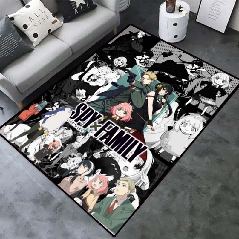 Cute Kawaii S-SPY-X-FAMILY NonSlip Area Rug for Living Room,Bedroom,Playroom,Kitchen,Door Floor Mat Home Decor Rug Gift Alfombra