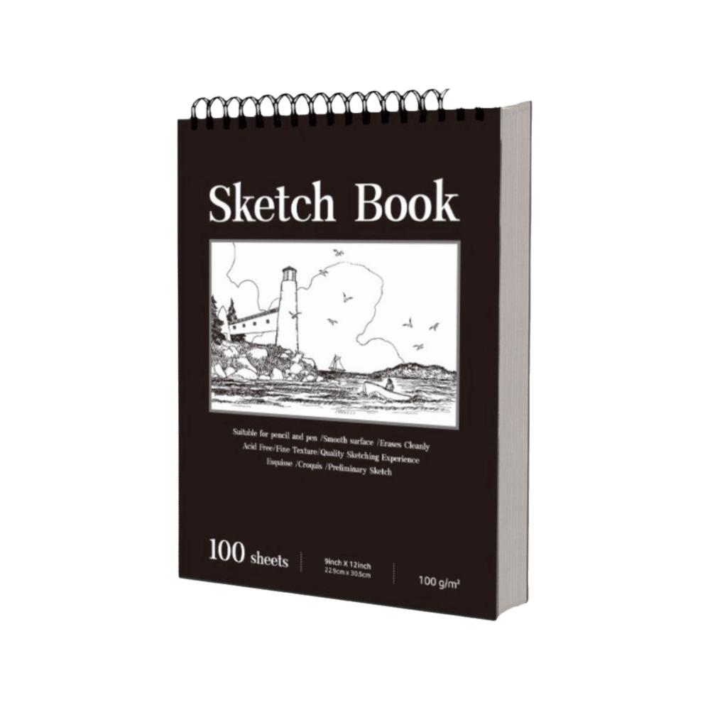 100 Sheets Spiral Bound Artist Sketchbook Perforated Pages Sketching Notebook  Crayon Drawing