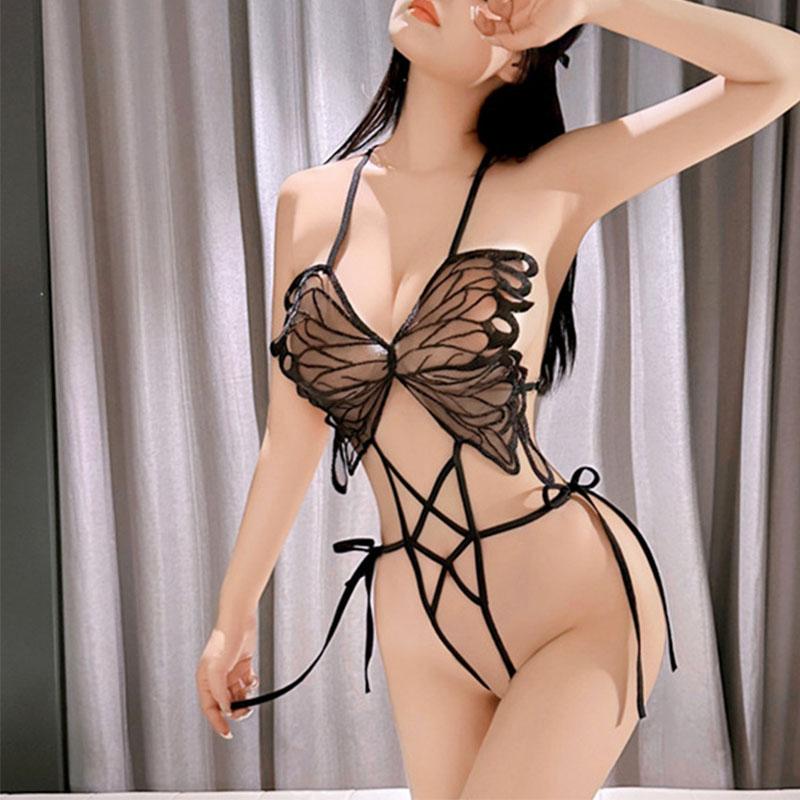 New Open Crotch Leopard Bodysuit Women Sexy Lingerie Back Bare Fancy Underwear Erotic Pajama Cosplay Costume Transparent Sex Set