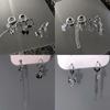 Delicate Elegant Cross Drop Earrings Sets Heart Cute Korean Zircon Tassel Chain Earring for Women Girls Party Jewelry Gifts
