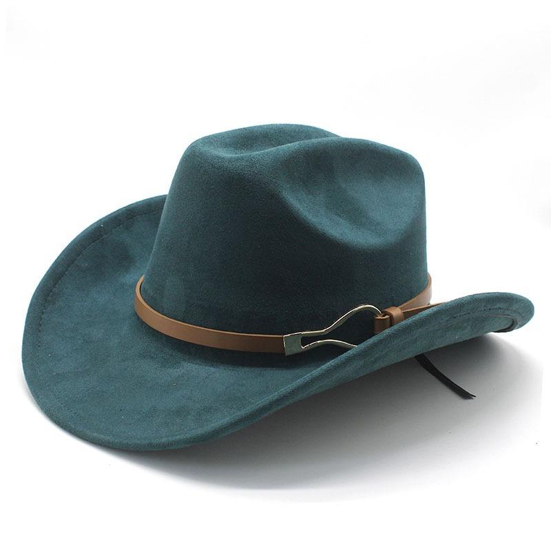 Adjustable Western Cowboy Hat Felt Wide Brim For Men Women