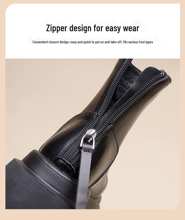 Women's 2025 Autumn/Winter British Style Thick-Soled Platform Chelsea Boots – Height-Increasing & Slimming Retro Short Boots