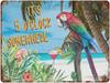 Parrot Beach Vacation Metal Tin Sign Its OClock Somewhere Summer Aluminum Sign Vintage Wall Decor Artaluminu