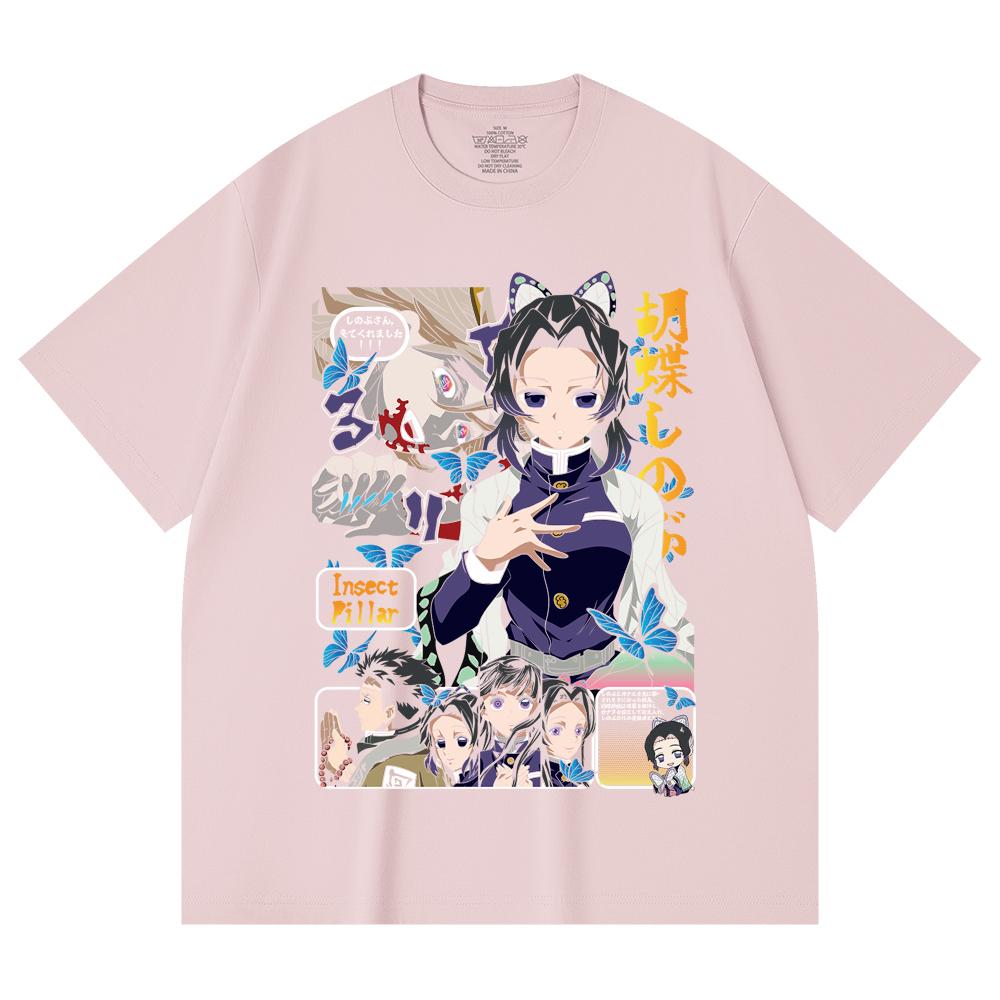 230 Gsm 100% Cotton Demon Slayer V16 Shinobu Print Unisex Heavy Cotton T Shirt