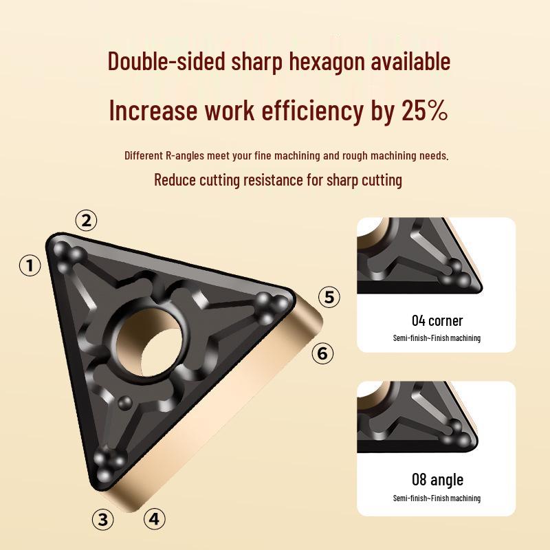 Tiangong TNMG160408 CNC Milling and Turning Blade - Triangular Carbide for Stainless Steel