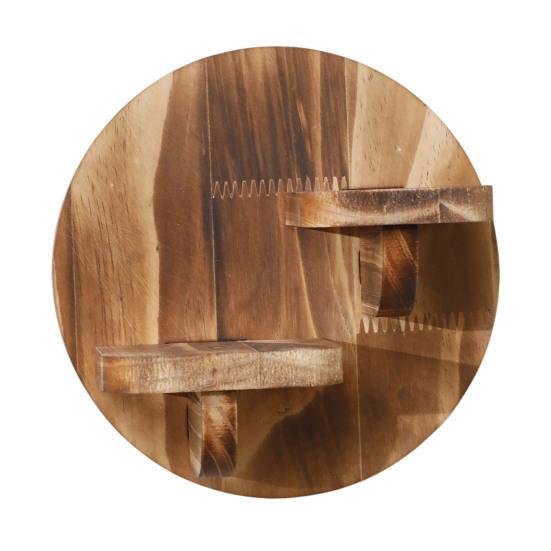 Wood Wall Shelf with Treatment Moisture-Proof Wooden Shelves Rounded Oval Design Organizer