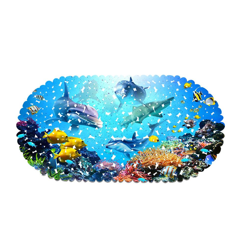 

Коврик для ванной «Подводный мир», Коврик для пола в ванной комнате, ПВХ нескользящий коврик, Водонепроницаемый коврик с присосками, Коврик для ног, Можно 35*70CM