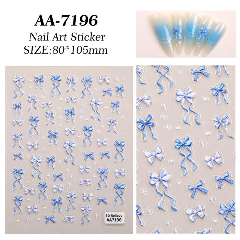 

Бантик Маникюр Гель-лак Наклейки 5D Рельеф Лента Галстук-бабочка Наклейка для ногтей Аксессуар Клейкий Слайдер Салоны ногтевого сервиса DIY Украшение