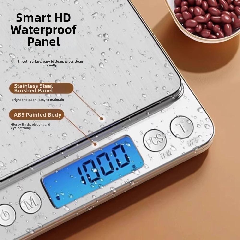 Stainless Steel Digital Kitchen Scale LCD Display Coffee Balance Scale  For Diet Tracking