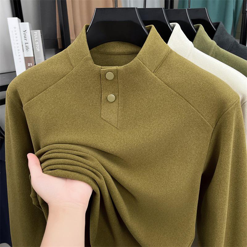 2025 Men's Loose Fit Half-High Collar Warm Base Layer Sweatshirt - Versatile Autumn/Winter Top