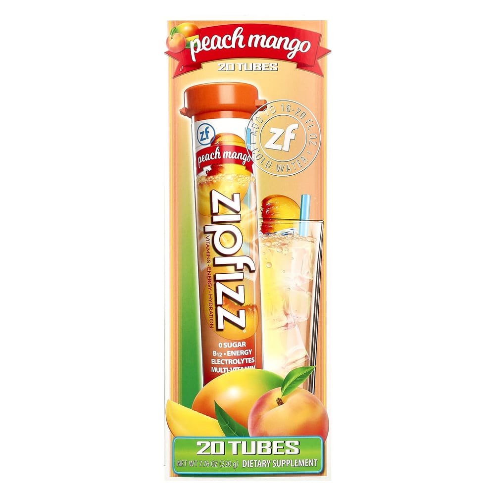 

iHerb Energy Drink Mix, Peach Mango, 20 Tubes, 11g (0.39oz) Each 1 ea - 20 ea