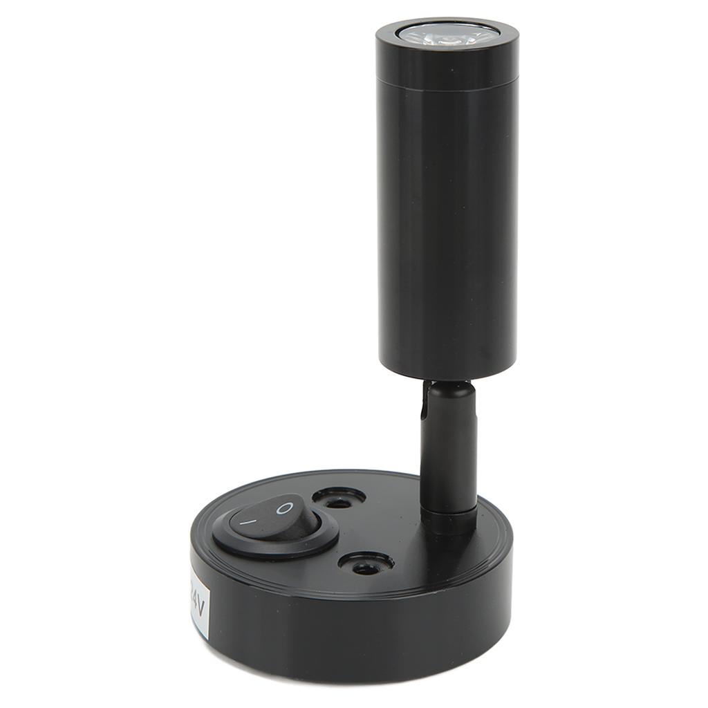 RV Nachttisch Leselampe Drehbare Wandhalterung LED Spot Leselampe 3W mit Schalter für Boot Schwarz