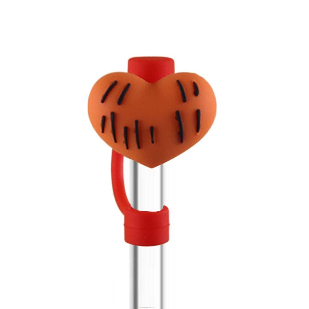 Cute Silicone Straw Plug Splash Proof Reusable Straw Tip Covers Airtight Cartoon Straw Topper Cup Accessories