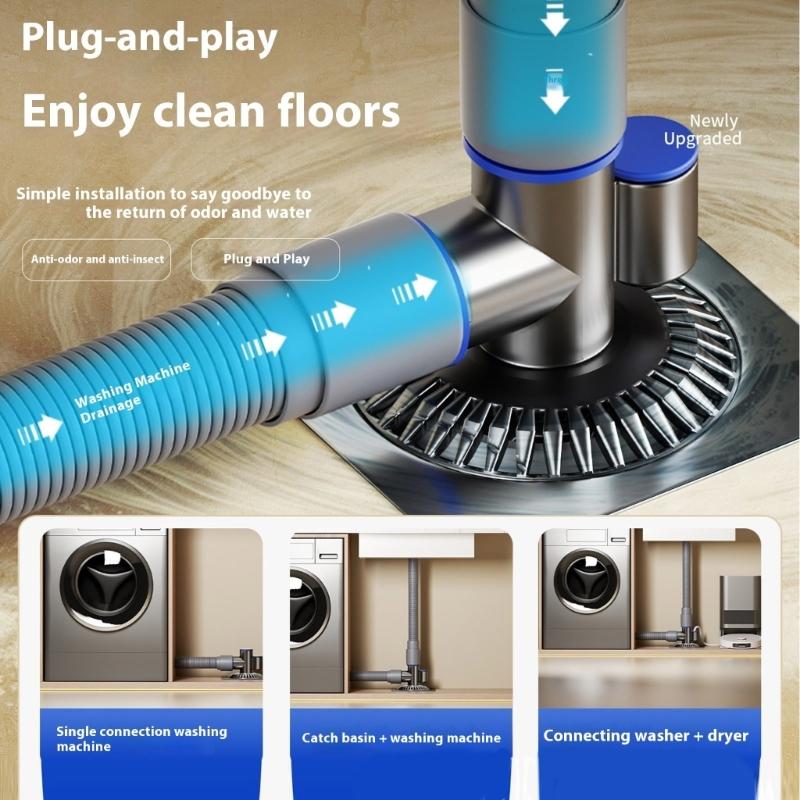 Washing Machine Floor Drain Adapter Tees Joint Antioverflow Sewer Elbow Pipe Connector Bathroom Accessories Enduring