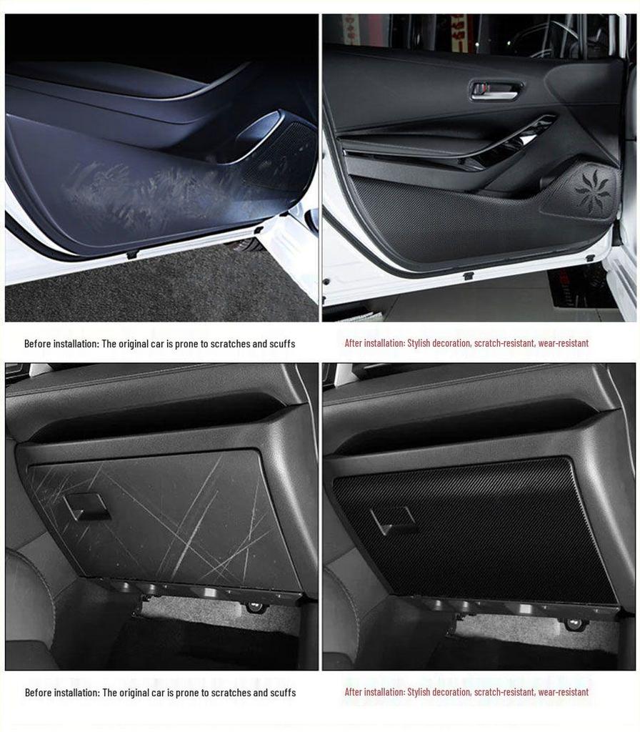 Buick E5 Door Kick Mats: Carbon Fiber Passenger Seat Protection Stickers.