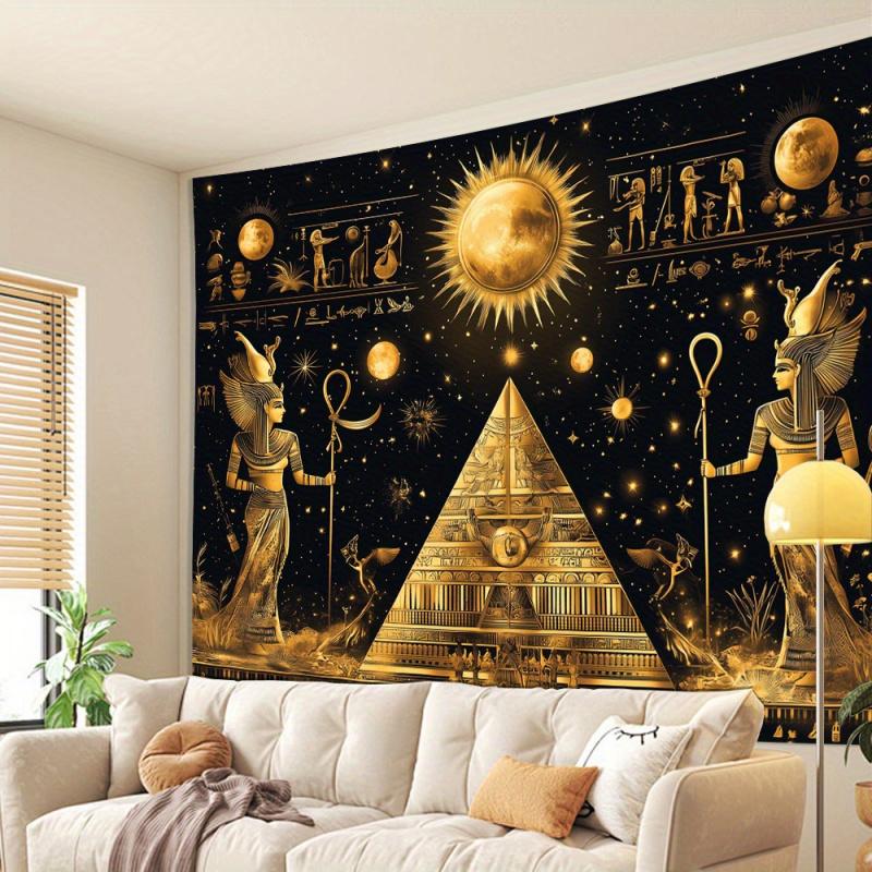 VIKAMA Egyptian Pharaoh Totem Tapestry Stylish Wall Decor For Living Room Dorm Apartment Exotic Aesthetic Backdrop Home Decor