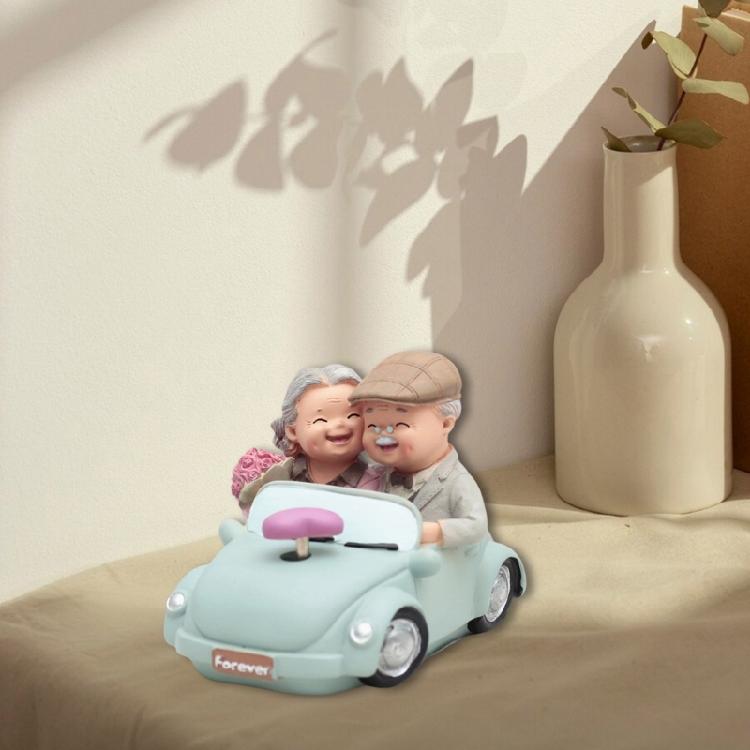 Wedding Home Decors Figurine Elderly Couple Statue Romantics Grandparents Figure Grandma Grandpa Miniature Ornament