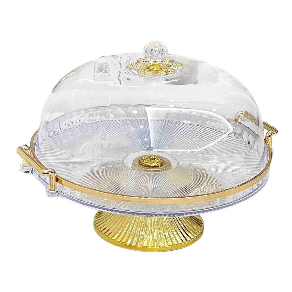 Cake Stand with Lid Footed Cake Plate Platter for Cookies Cupcake Cheesecake