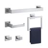 5pcs Stainless Steel Bathroom Hardware Set Robe Hook Towel Rail Bar Rack Shelf Hanger Tissue Toilet Roll Paper Holder Wall Decor
