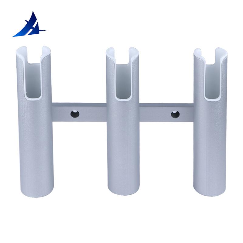 Aluminum Alloy Fishing Rod Holder, 3 Link Wall-Mounted Pod Rack for Marine Boat, Yacht, Camper, RV, 3 Tube