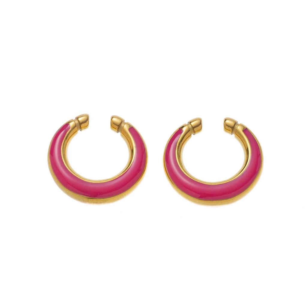 High-End Exquisite Dopamine-Inspired Cross-Border Earrings for Women - Ring-Shaped, Trendy, and Versatile Design