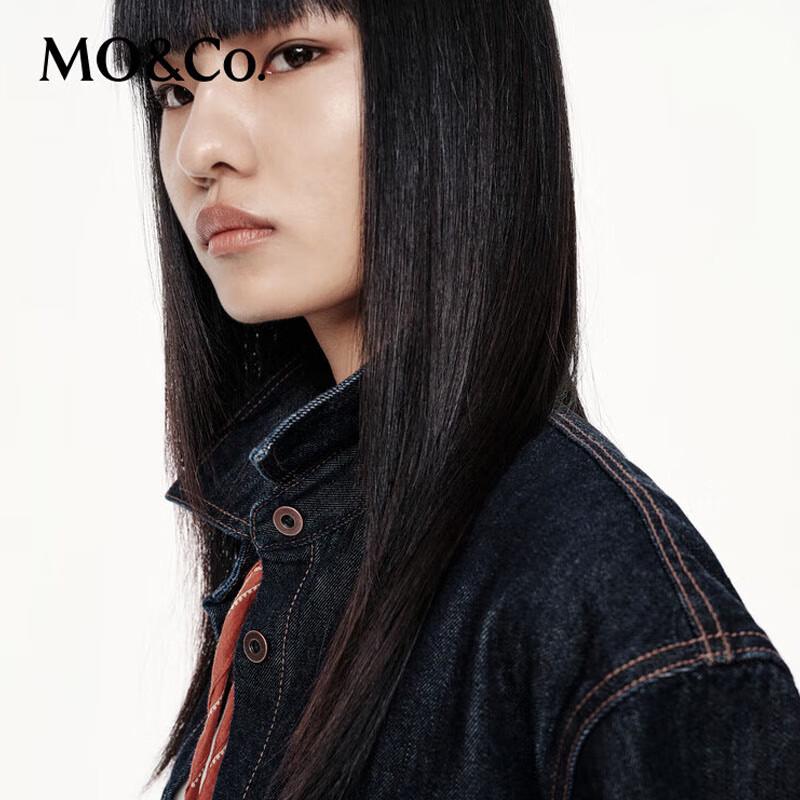 MO&Co. Women's Raw Denim Boxy Short Jacket