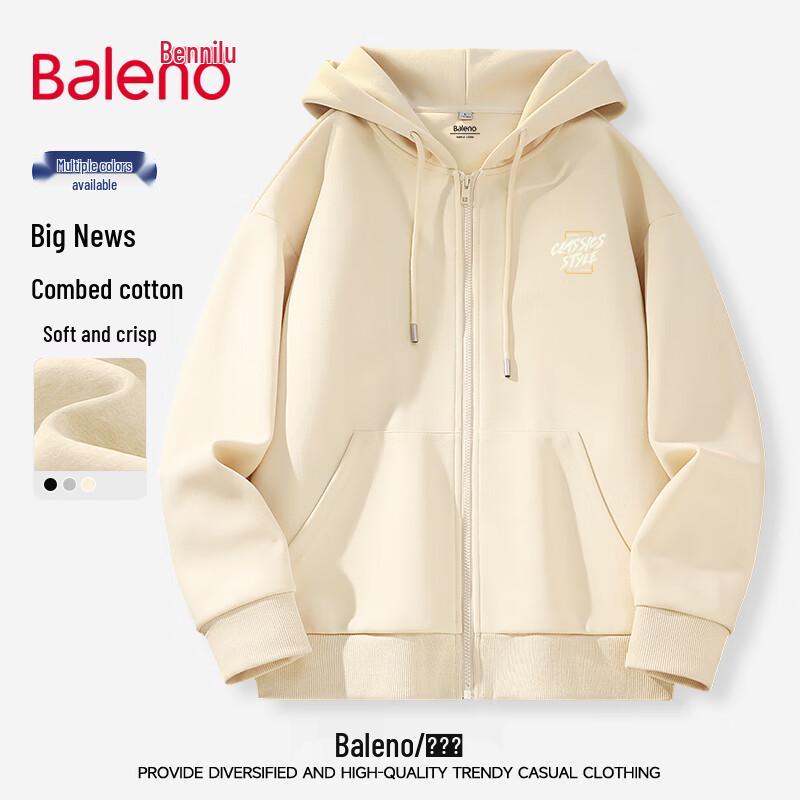 

Baleno Men s Trendy Loose Fit Zip-Up Hooded Sweatshirt L