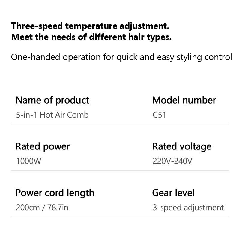 5-in-1 Multifunctional Hot Air Comb Straightening And Curling Dual-Use Hair Dryer High-speed Automatic Curling Iron