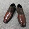 Fashion New Men Oxfords Shoes Brown Black Round Toe Lace-up Business Handmade Dress Shoes  Size 38-46