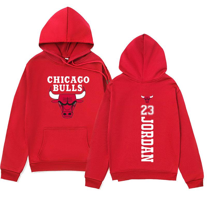 Winter Chicago Bulls #23 Printed Hoodies Fashionable Casual Warm Sports Long Sleeved Men's and Women's Unisex Hooded Sweatshirts